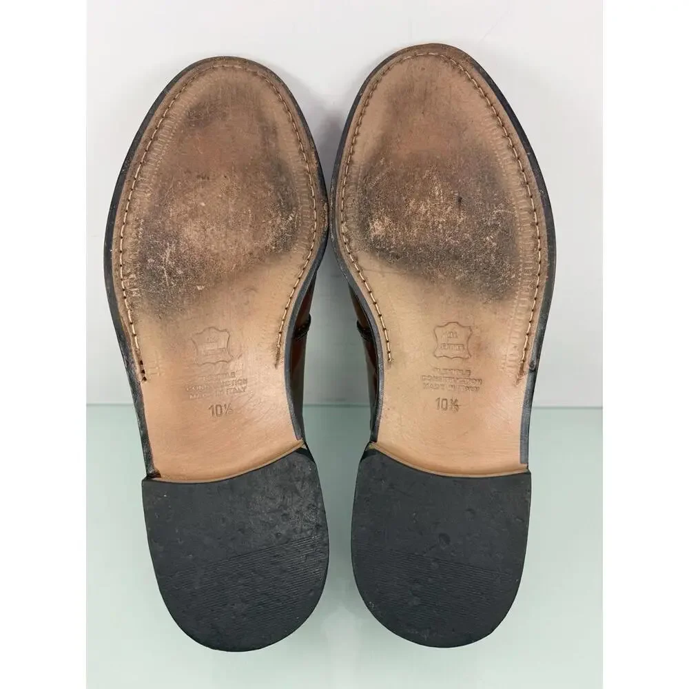 Antonio Uomo Firenze Brown Leather Apron Toe Derby Dress Shoes Men 10.5 Italy